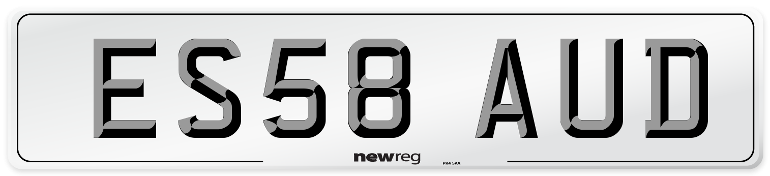 ES58 AUD Number Plate from New Reg